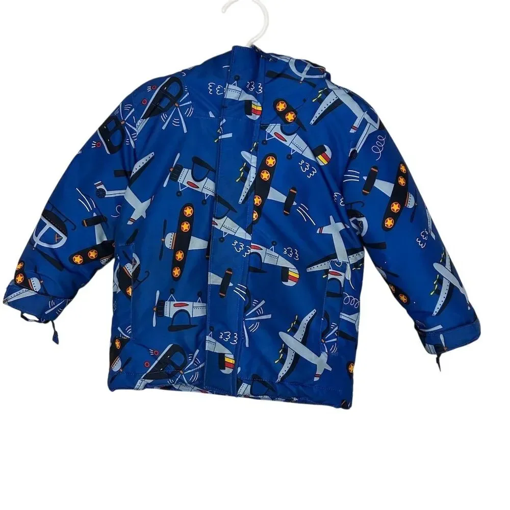The Children's Place 3-in-1 Toddler Jacket 2T Blue Airplane Print